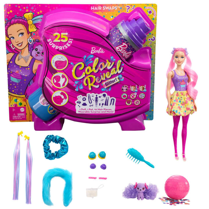 Barbie Color Reveal Hair Feature Playset lelle HBG38-2