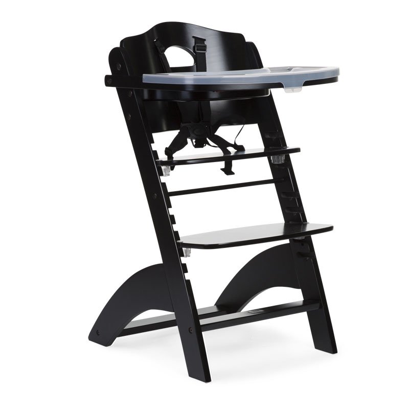 Barošanas krēsls CHILDHOME Lambda 2 Baby Grow Chair black + Tray Cover