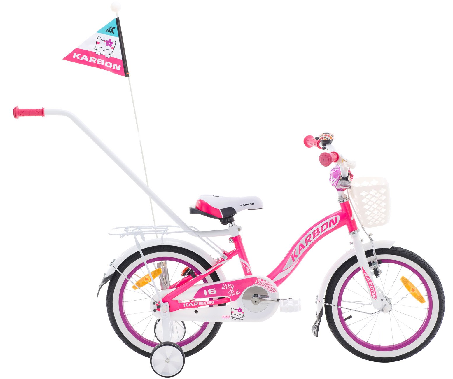Bērnu divritenis velosipēds Karbon Kitty 16 pink-white