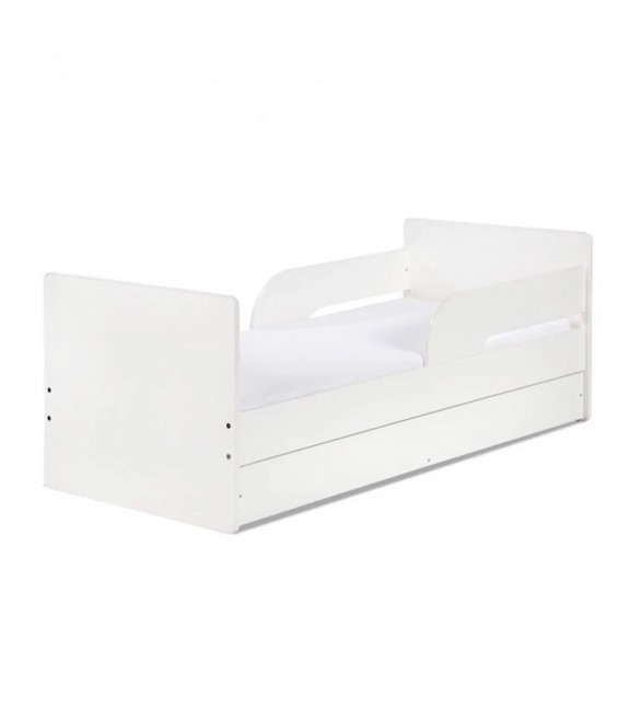 Bērnu gulta ar kasti + MATRACIS Klups TIMO 160x70 cm balta