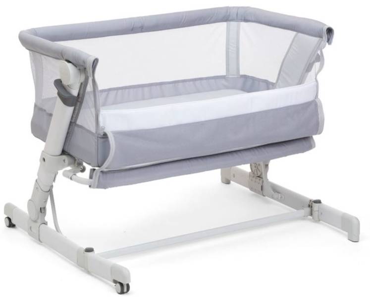 Bērnu gulta-šūpulis ar nolaižamu malu Chicco Next2me Pop-Up Grey Mist