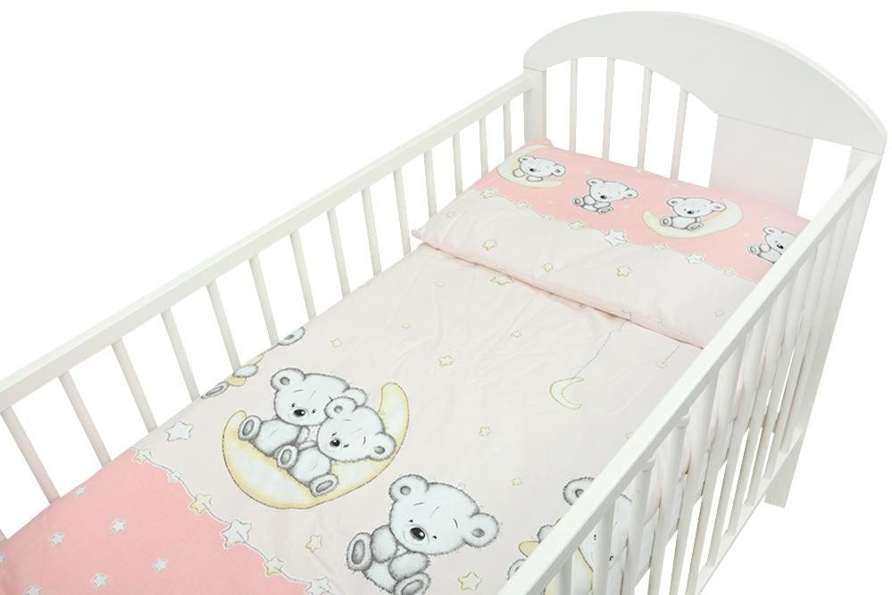 Bērnu gultas veļa: 2 daļas virspalags + spilvendrāna Ankras LEON pink K-2
