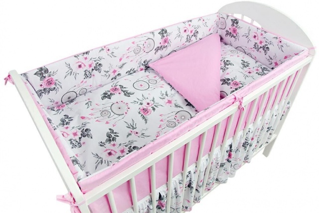 Bērnu gultas veļa: 5 daļas DREAMCATCHER pink K-5 (135, 360)