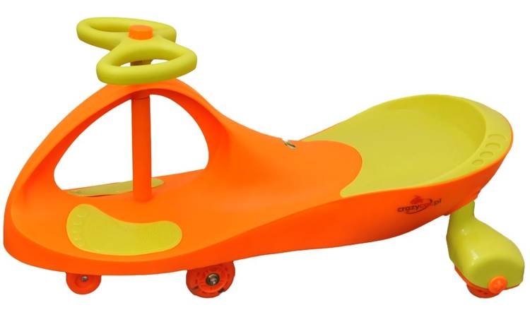 Bērnu mašīna Crazy Car ar LED riteņiem un klaksonu Orange