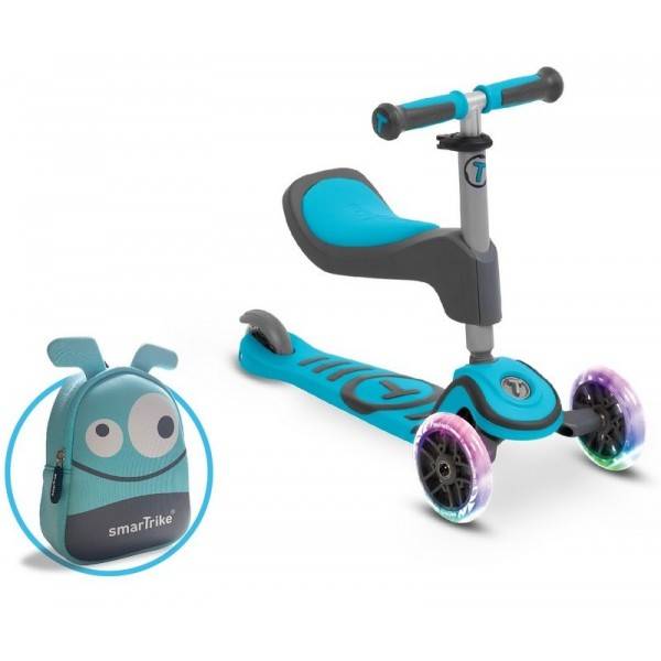 Bērnu skrejritenis Smart Trike Scooter T1 LED + Soma Blue