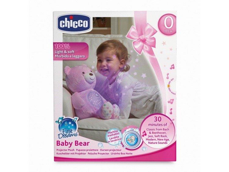 CHICCO First Dreams Медведь - проектор Pink