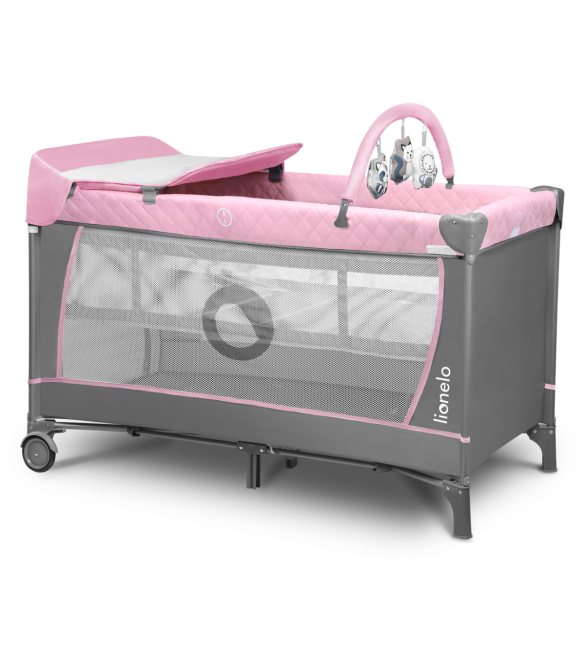 Lionelo FLOWER flamingo Ceļojumu gulta-manēža + aksesuāri