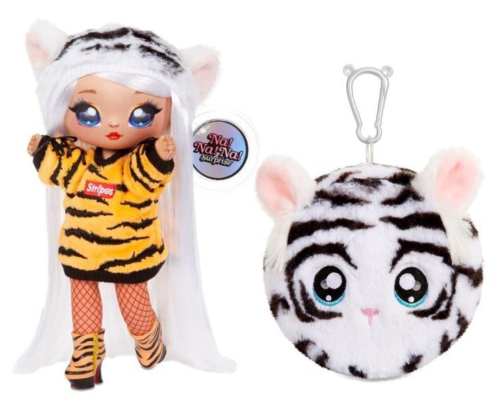 Na! Na! Na! Surprise 2-in-1 Fashion Doll & Plush Pom with Confetti Balloon Bianca Bengal
