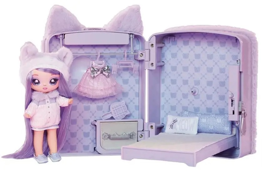 Na! Na! Na! Surprise 3-in-1 Fashion Doll + backpack Lavender Kitty