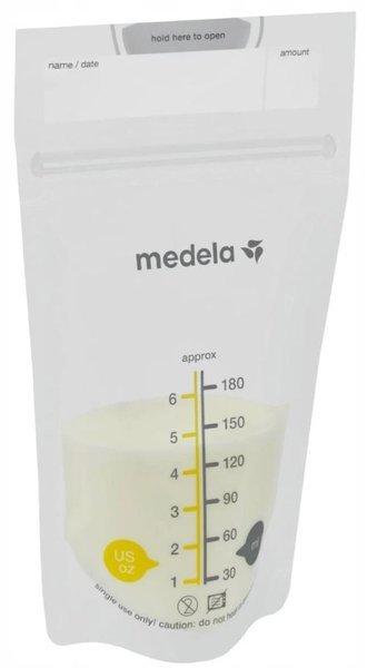 Piena uzglabāšanas maisiņi Medela Food Bags Pump & Save 180 ml 25 gab.