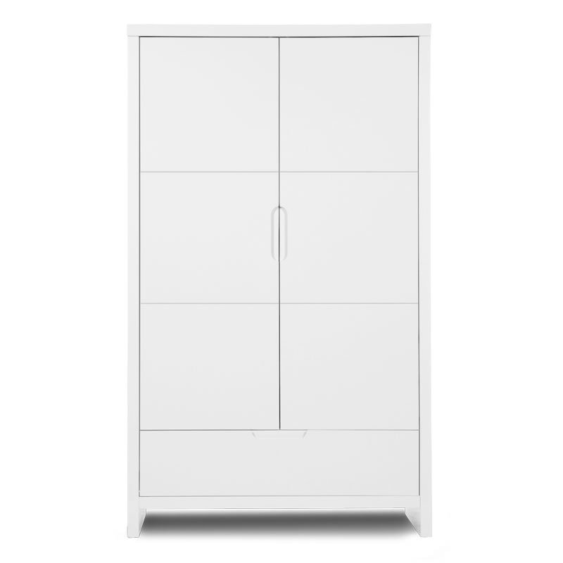 Skapis CHILDHOME Quadro White Wardrobe 2 Doors+Drawer