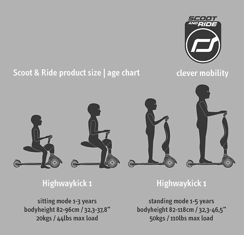Трехколесный cамокат c сиденьем Scootandride Highwaykick 2in1 Rose