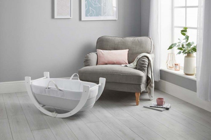 Bērnu šūpulis Shnuggle Dreami grey 2in1