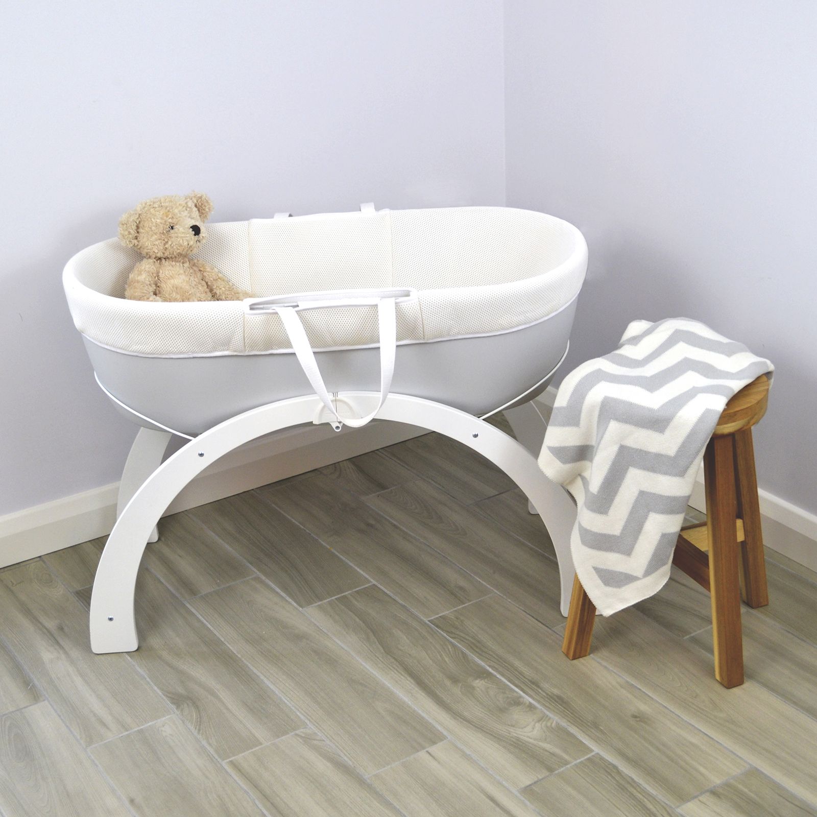 Bērnu šūpulis Shnuggle Dreami grey 2in1