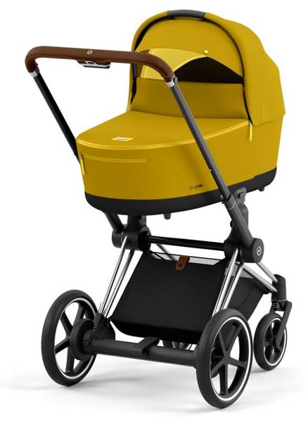 Cybex e-Priam Mustard Yellow Chrome brown frame Kulbu Rati