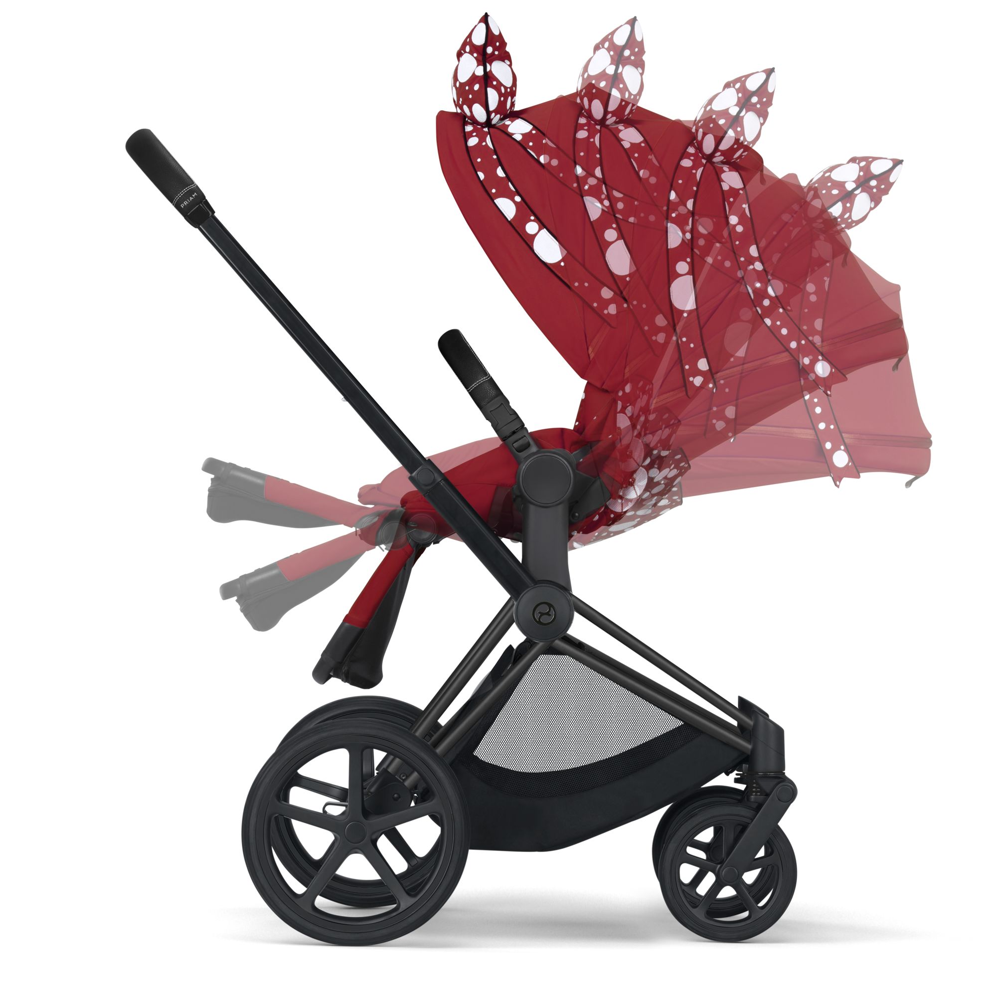 Cybex e-Priam Petticoat by Jeremy Scott Matt black frame Pastaigu rati