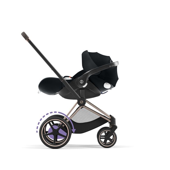 Cybex e-Priam Soho Grey Chrome black frame Pastaigu rati