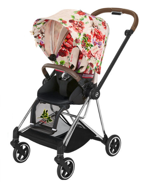 Cybex Mios Spring Blossom Light + Matt Black Frame Bērnu rati 2in1