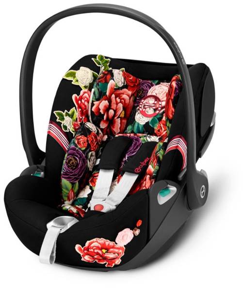 Cybex Priam 4.0 + Cloud Z2 I-size Chrome black frame Spring Blossom Dark Bērnu rati 3in1