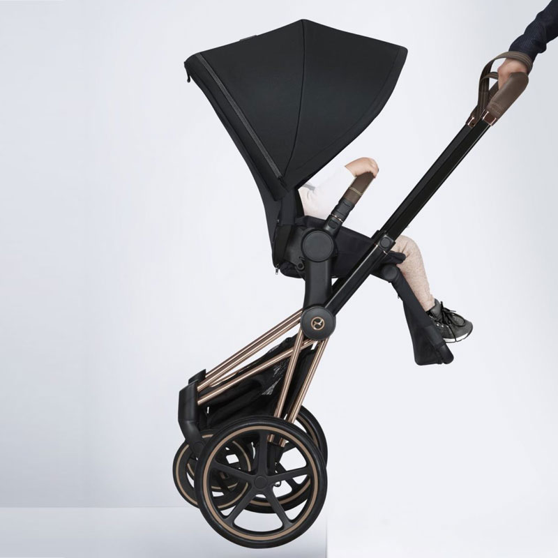 Cybex Priam 4.0 + Cloud Z2 I-size Chrome brown frame Spring Blossom Dark Bērnu rati 3in1