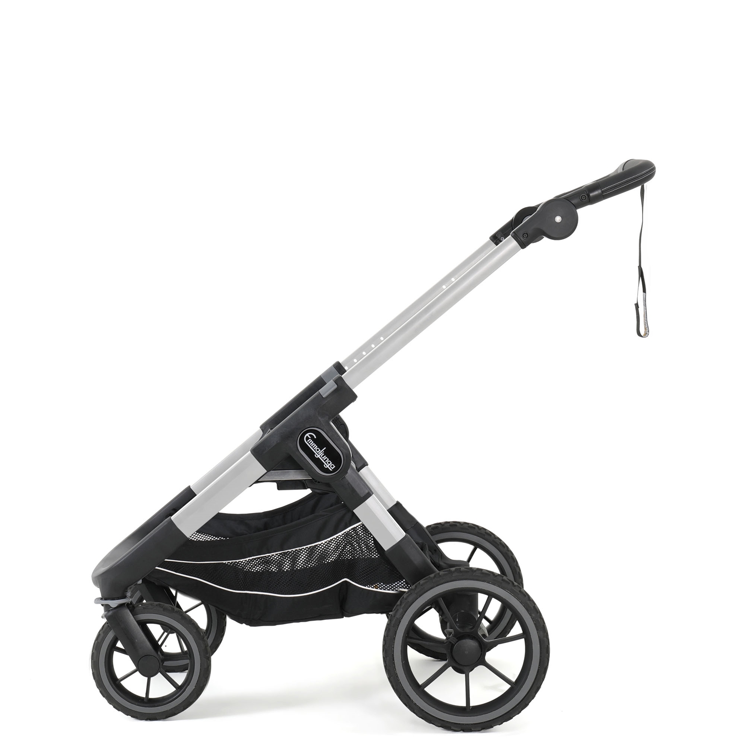 Emmaljunga NXT90 Flat Lounge Grey Silver frame Pastaigu rati
