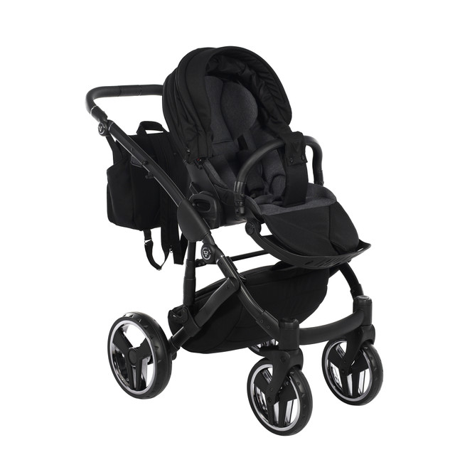 Junama Basic 01 Black Bērnu rati 2in1