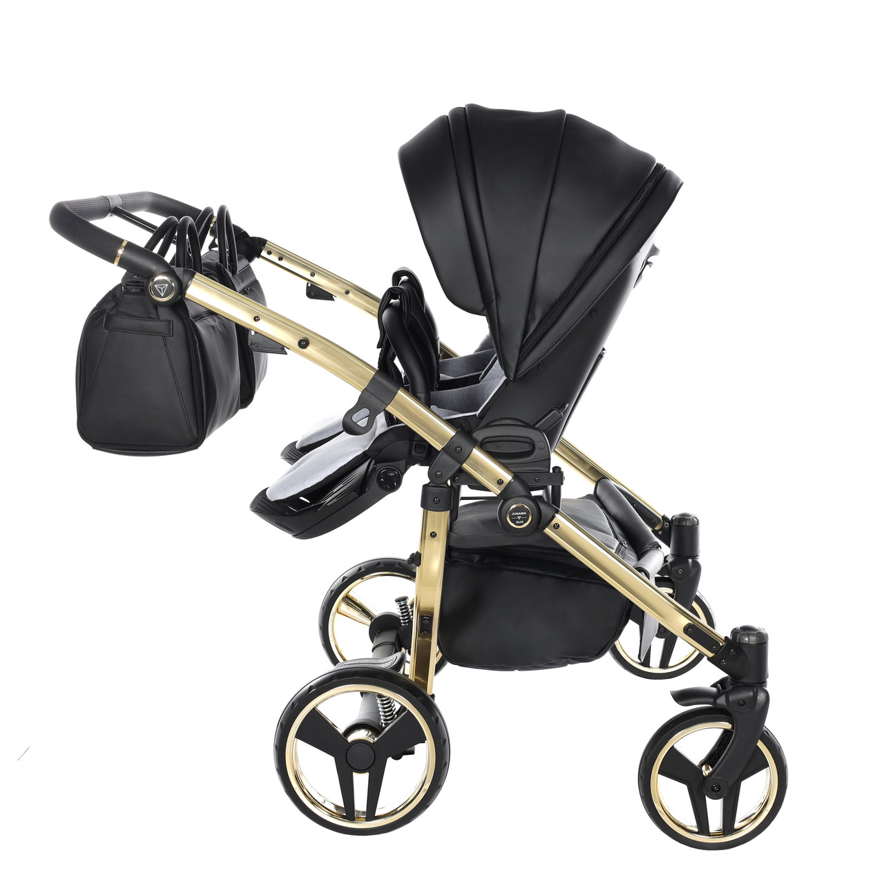 Junama Fluo Line Duo 04 Black Gold Dvīņu rati 2in1