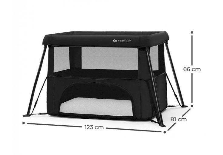 Kinderkraft Cami Black Кроватка-манеж для путешествий 3в1 2 уровня