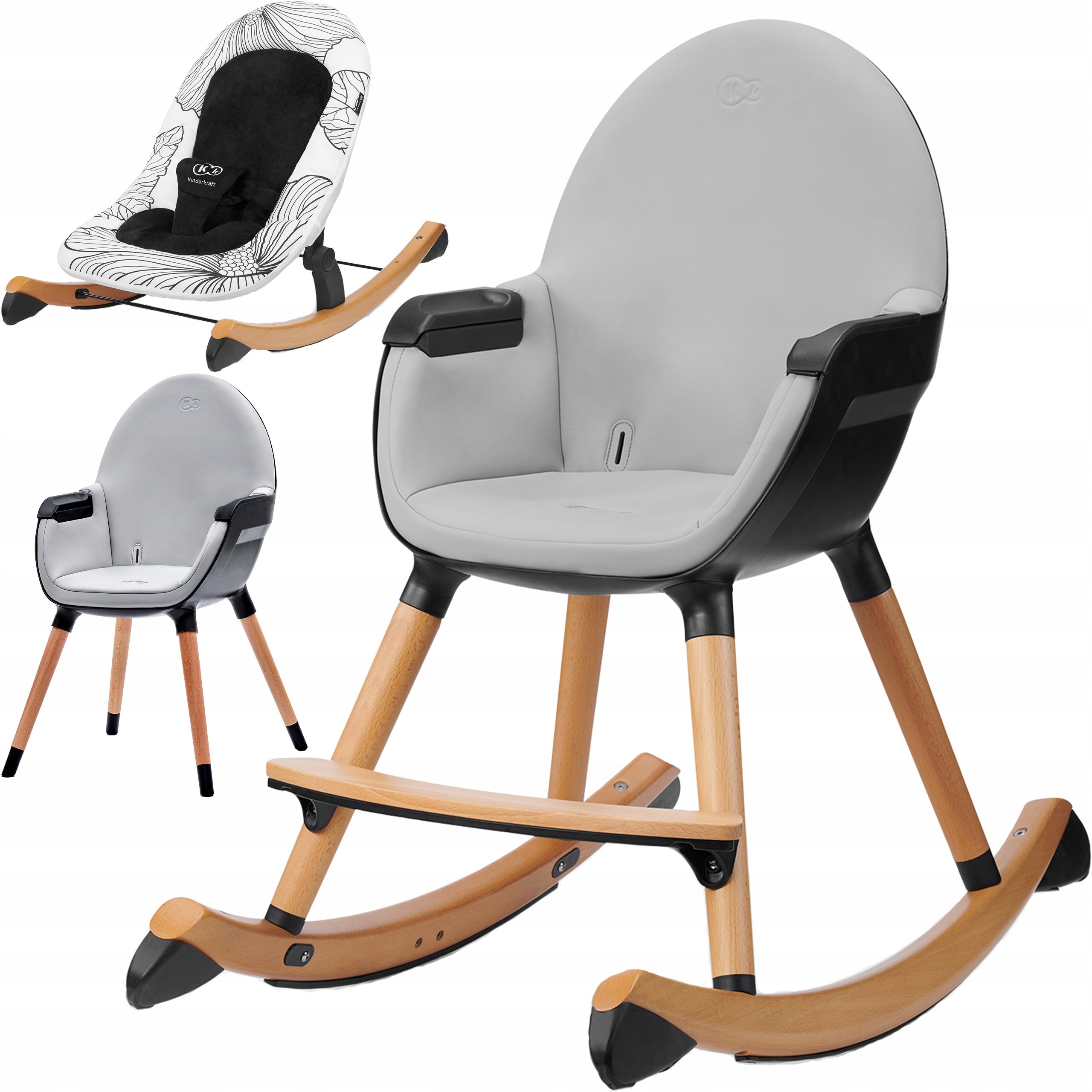 Kinderkraft Finio Black white Шезлонг