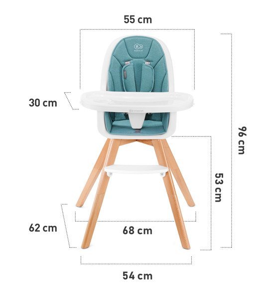 Kinderkraft Tixi Turquoise 2in1 Barošanas krēsliņš