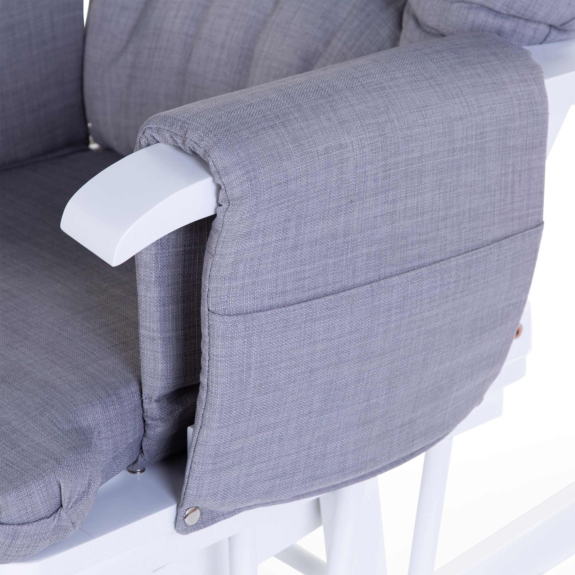 Šūpuļkrēsls māmiņai CHILDHOME Round Beech Canvas grey