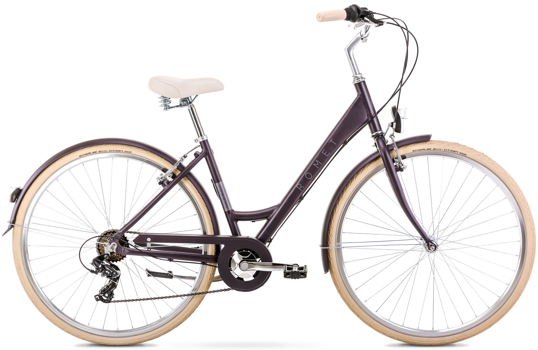 Velosipēds Romet Sonata Eco + grozs 28" violet 20L