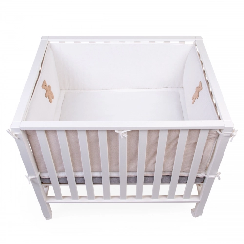 Aizsargs manēžai Divvpusējs 340 сm Childhome Teddy Jersey Melange Beige / Muslin
