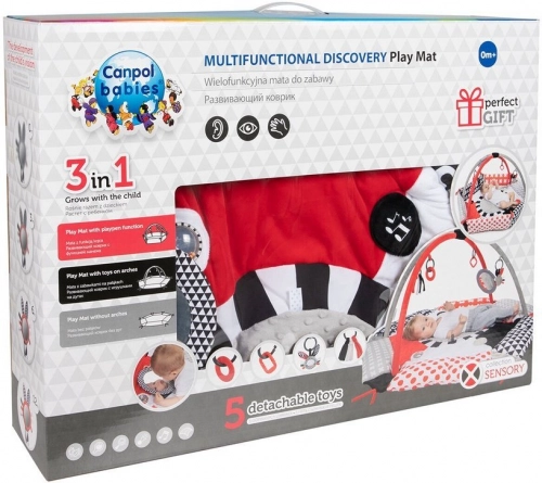 Развивающий коврик-манеж с бортиками Canpol Babies Sensory Toys 3 в 1