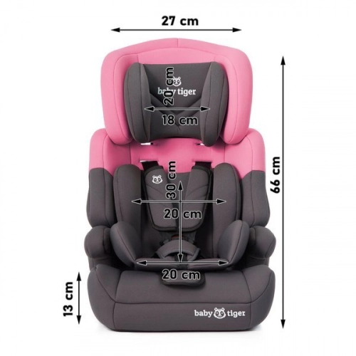 Baby Tiger Mali Grey pink Bērnu autosēdeklis 9-36 kg