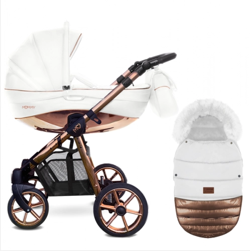 Babyactive Glossy White Rose Gold DS_06 Bērnu ratu guļammaiss Soma