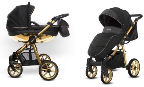Babyactive Mommy Glossy Black/Gold Bērnu rati 2in1