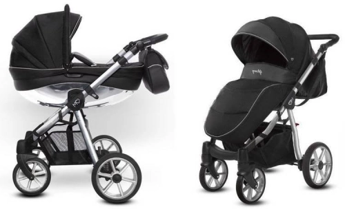Babyactive Mommy Glossy Black/Silver Bērnu rati 2in1