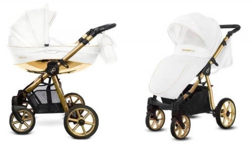 Babyactive Mommy Glossy White/Gold Bērnu rati 2in1