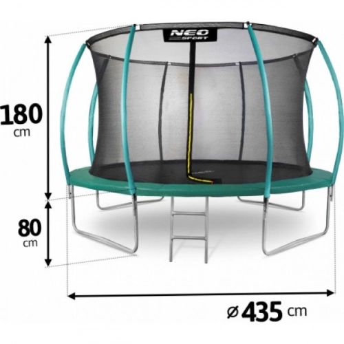 Batuts Neo-Sport ar aizsargtīklu 435 cm 14FT + trepes dāvanā