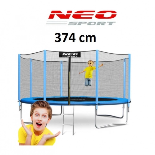 Batuts Neo-Sport ar Ārējo aizsargtīklu 374 cm 12FT + trepes dāvanā