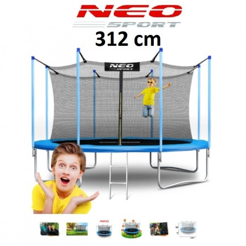 Batuts Neo-Sport ar Iekšējo aizsargtīklu 312 cm 10FT + trepes dāvanā