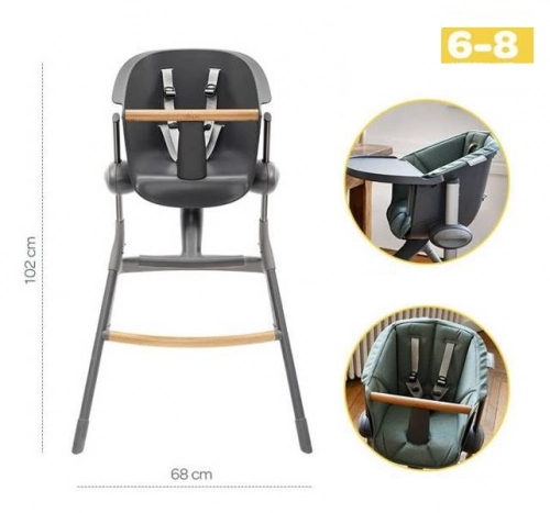 Beaba Up&Down Dark Grey Стульчик для кормления