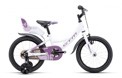 Bērnu divritenis velosipēds CTM Jenny Kids White/violet 16 collas