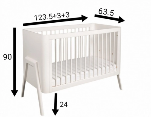Детская кроватка со снимающийся боковиной TROLL Torsten White/wax COT-TR0596-WH/WAX