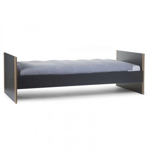 Bērnu gulta-transformeris CHILDHOME Paris Dark Oak Anthra Baby Cot + Slats + Rails