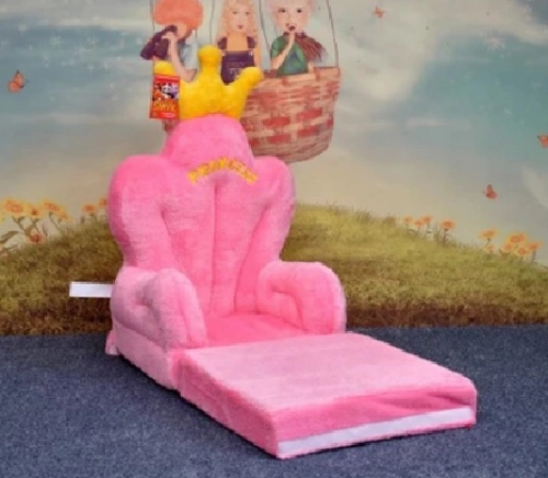 Bērnu mīksts krēsls - gulta Throne Pink
