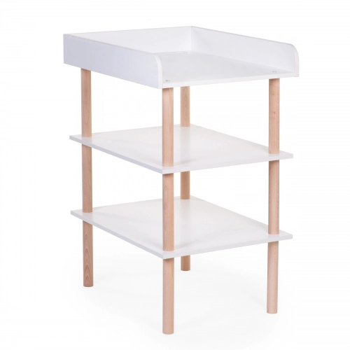 Детский пеленальный столик с полками Childhome Natural White