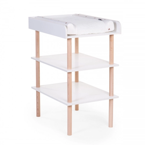 Детский пеленальный столик с полками Childhome Natural White