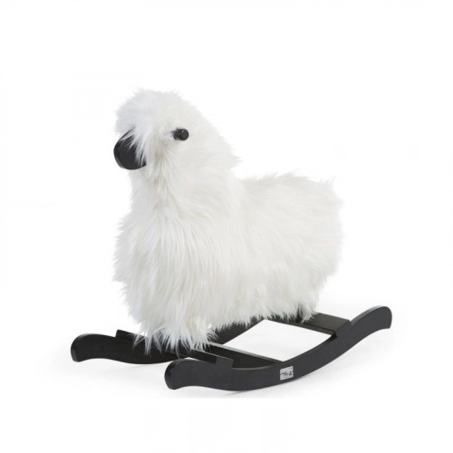 Bērnu šūpuļkrēsls Aitiņa CHILDHOME Rocking sheep white+black